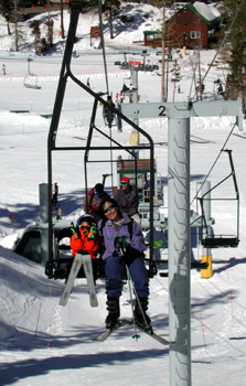 Taking a chairlift up to the top...