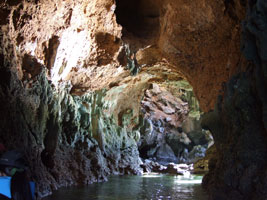 Kayaking through a cave