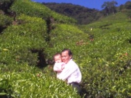 Robyn and Grandpa in tea plantation