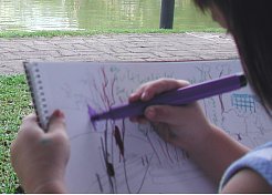 Robyn sketching away