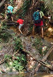 Carefully negotiating the cliff