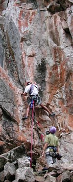 Beng Cheong rock climbing at Bukit Takun