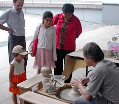 Teacher Chew doing demo on the wheel
