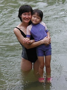 Dipping fun with Mummy in Sg Pelepah