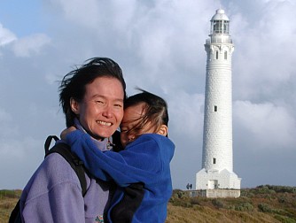 Jin and Robyn at Cape Leeuwin