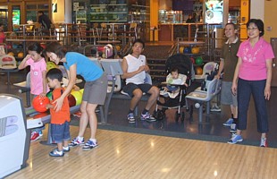 Family bowling at SAFRA Yishun
