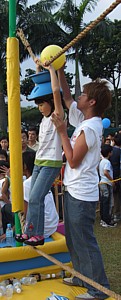 Robyn taking the kids' challenge