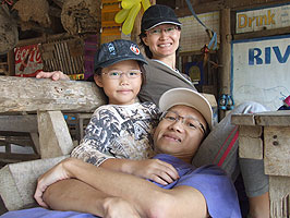 Robyn, Daddy Alvin and Mummy Jin at the Elephant Camp