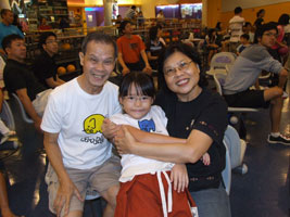 Grandpa, Robyn and Grandma at Safra Yishun