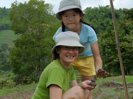 Robyn and Jin at the paddy