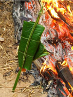 BBQ fish in banana leaves