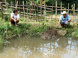 Ron and Kitt fishing at pond