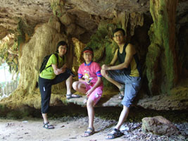 Limestone cave scene