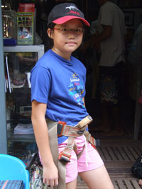 Robyn's geared up for rock climbing