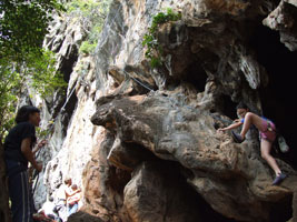 Robyn on her first climb of the day