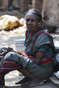 An elderly in the slum