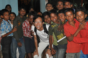 Alvin and village kids