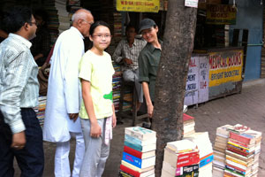 After breakfast, we left Chawlaji's home for a shopping trip to a busy secondhand book trading area in Kolkata. There are hundreds of stores that sell all kinds of school text books.