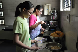Aunt Geetha and her assistant, Robyn