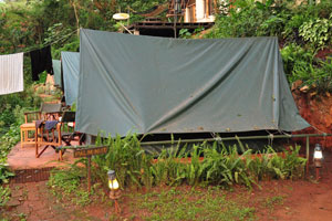 Safari tent at the Nile River Explorer Campsite in Bujagali Falls