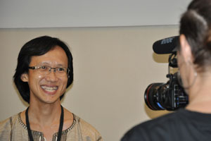 Alvin being interviewed prior to start of the event