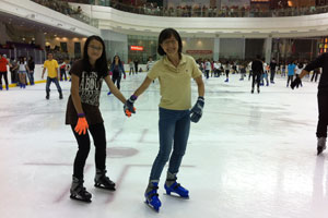 Robyn and Jin in the ice ring