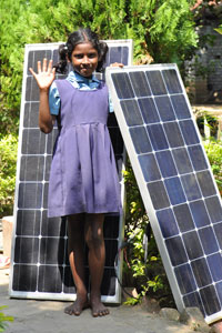 The solar panels at Hindoljuri Primary School