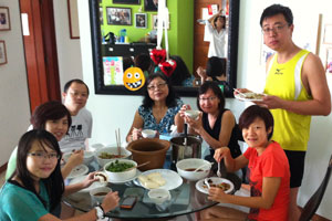 We all met at Janet's home to share our respective snowy holiday stories - Janet's family went to Japan, Melvin's family went to China and ours to China.