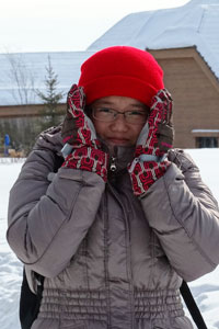 Robyn and her red beanie