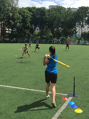 Notice the ball is not on that stick, that means it has flown off!